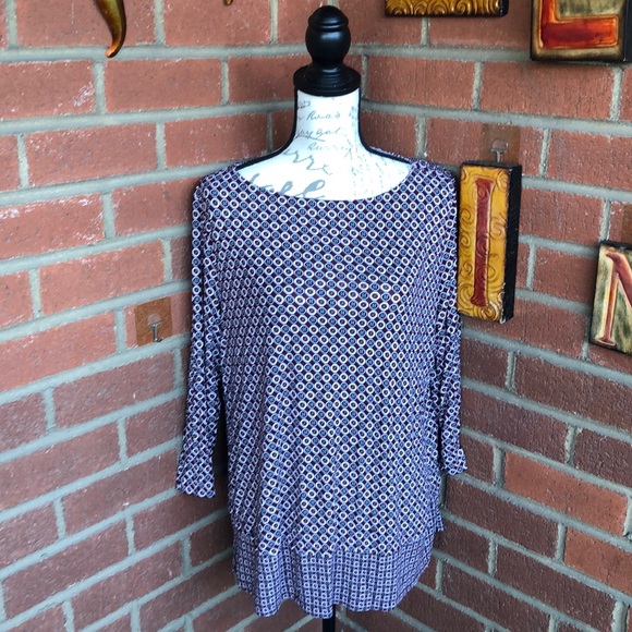 J. Jill Tops - J.Jill Wearever Geometric Print Top